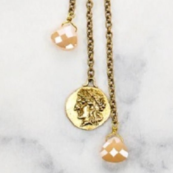 Chain strand trio with Roman coin and faceted briolette - Picture 4 of 4